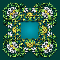 Abstract vector ornamental nature vintage frame.