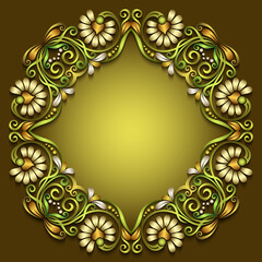Abstract vector ornamental nature vintage frame.