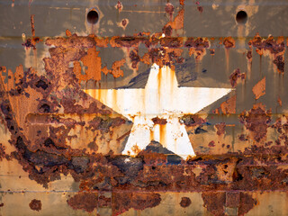 .rusted star from the Us Army