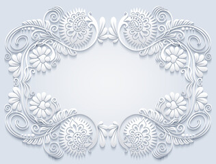 Abstract vector ornamental nature vintage frame.