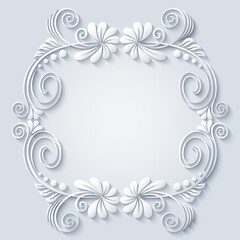 Abstract vector ornamental nature vintage frame.