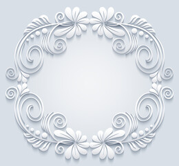 Abstract vector ornamental nature vintage frame.