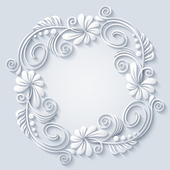 Abstract vector ornamental nature vintage frame.