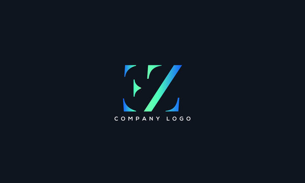 Abstract unique modern alphabet letter icon logo EZ