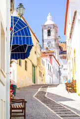 Fototapeta na wymiar Picturesque street in Lagos, Algarve, Portugal. 