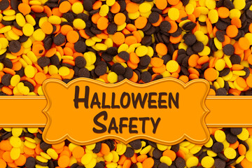 Halloween Safety word message with candy