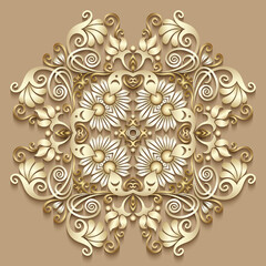 Vector ornamental nature vintage illustration.