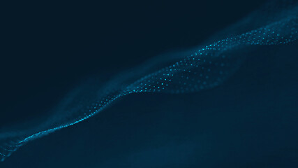 Abstract polygonal space low poly dark background with connecting dots and lines.