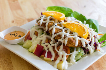 Fried fish salad