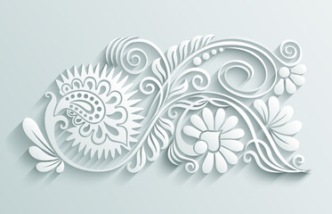 Vector ornamental nature vintage illustration.