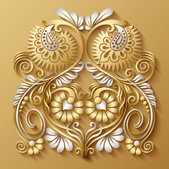 Vector ornamental nature vintage illustration.