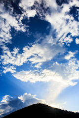 Beautiful sunset on top of  a mountain