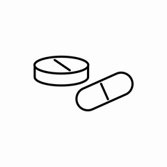 Outline pill icon.Pill vector illustration. Symbol for web and mobile