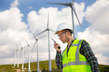 Portrait of young male confident engineer in electric power station