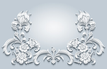 Floral vector vintage border