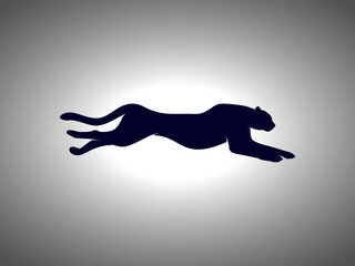Cheetah Silhouette on White Background. Isolated Vector Animal Template for Logo, Icon, Symbol etc.