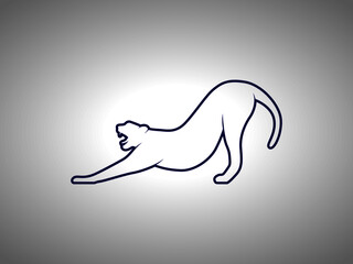 Cheetah Silhouette on White Background. Isolated Vector Animal Template for Logo, Icon, Symbol etc.