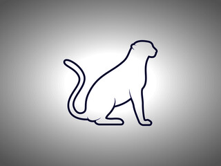 Cheetah Silhouette on White Background. Isolated Vector Animal Template for Logo, Icon, Symbol etc.