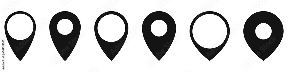 Wall mural set of location icons in flat style. vector icons.