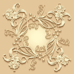 Floral vector vintage border.