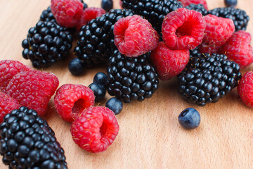 blackberries on a white background macro photo