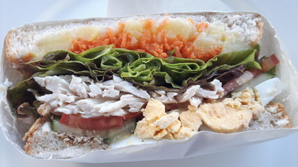 Sandwich Tuna Salad, Mayonnaise, Ham, is a useful fast food.