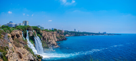 Fototapeta premium Duden waterfall in Antalya, Turkey.