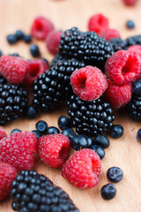blackberries on a white background macro photo