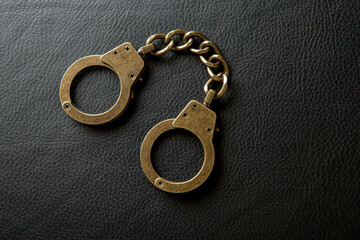image of handcuff leather background