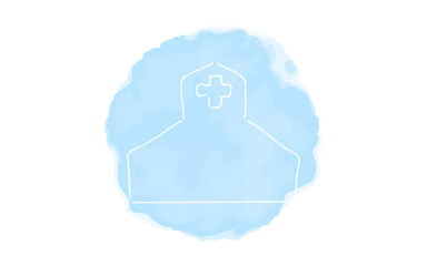 アナログ手書き風のゆるいタッチのアイコン：病院