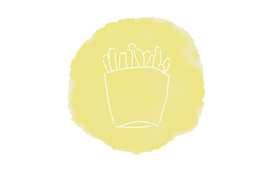 アナログ手書き風のゆるいタッチのアイコン：ポテト