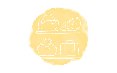 アナログ手書き風のゆるいタッチのアイコン：手荷物預かり所