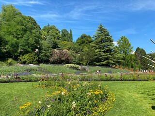 Landscape of The Flower Island Mainau on the Lake Constance or Landschaft der Blumeninsel im...