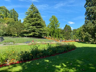 Landscape of The Flower Island Mainau on the Lake Constance or Landschaft der Blumeninsel im...