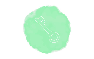 アナログ手書き風のゆるいタッチのアイコン：南京錠、鍵