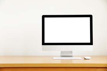 Computer, Desktop PC. for business blank screen white background