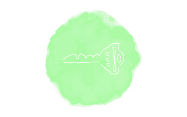 アナログ手書き風のゆるいタッチのアイコン：鍵