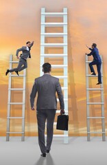 Career progression concept with various ladders
