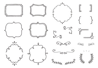 見出しデザイン素材 手描き飾り罫（文字なし）