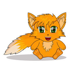 Cartoon fox. Anime fox