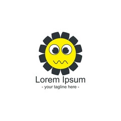 beautiful-black-yellow-face-flower-logo-icon-concept