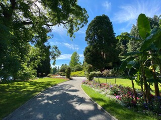 Landscape of The Flower Island Mainau on the Lake Constance or Landschaft der Blumeninsel im...
