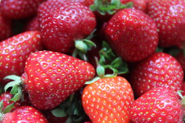 strawberries close up on yummy background