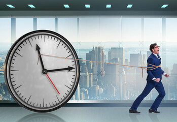 Fototapeta na wymiar Businessman in time management concept
