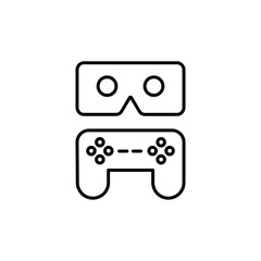 Game controller icon. Joystick symbol. VR technology. Vector illustration