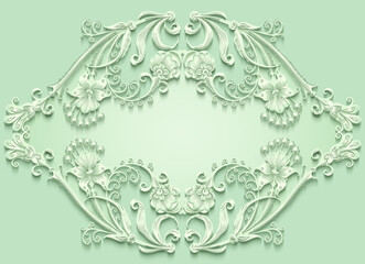Floral vector vintage border.