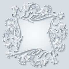 Floral vector vintage border.