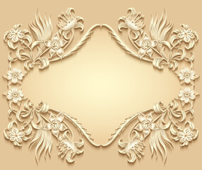 Floral vector vintage border.