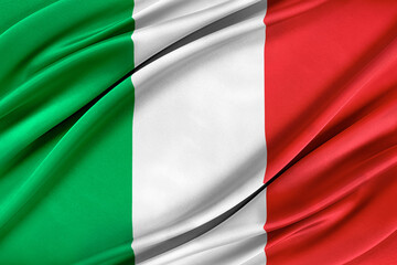 Fototapeta premium Colorful Italy flag waving in the wind. 3D illustration.