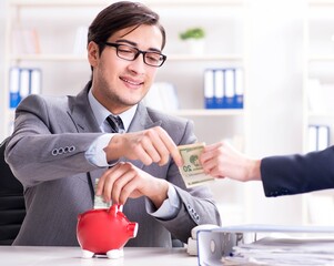 Businessmanbeing offered bribe for breaking law